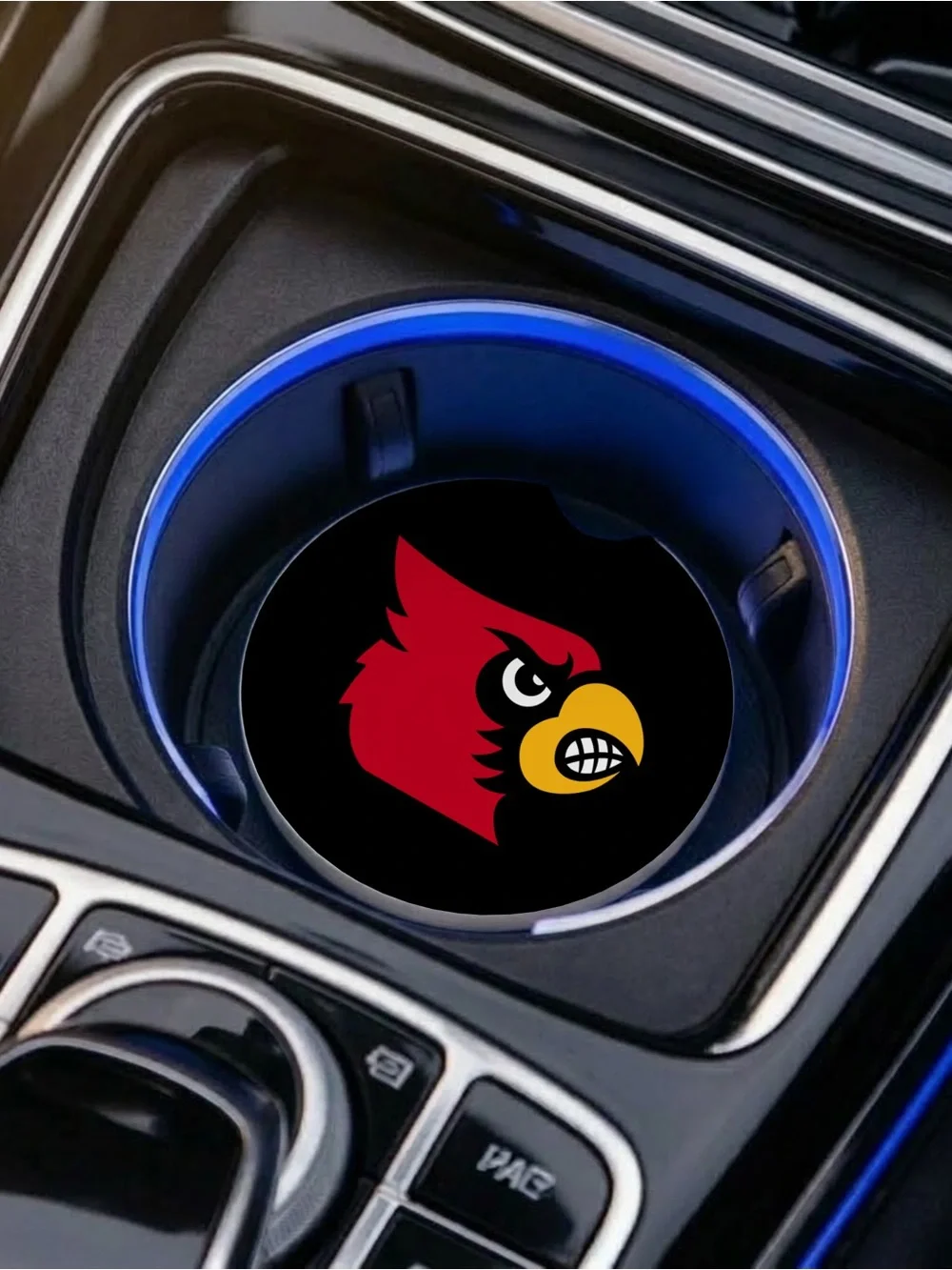 Louisville Ceramic Car Coasters - Red, Black, 2 pack